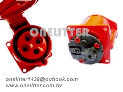 埋入式直插座3P+E 32A 380V 紅色(324)